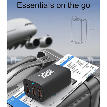200W 6 Port GaN Super Fast PD Phone Charger