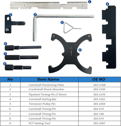 9Pcs Engine Camshaft Alignment Timing Tool Kit