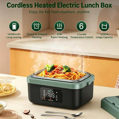 Cordless Electric Lunch Box Green