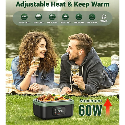 Cordless Electric Lunch Box Green