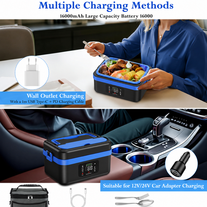 Portable Self Heating Electric Lunch Box Food Warmer