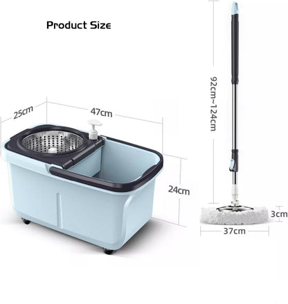 360 Spin Mop + Bucket Set Magic Mop Rotate Spinning Microfiber Mop