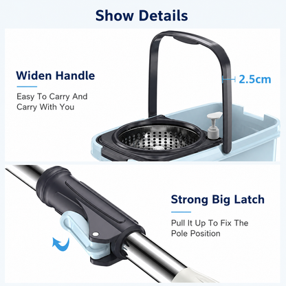 360 Spin Mop + Bucket Set Magic Mop Rotate Spinning Microfiber Mop