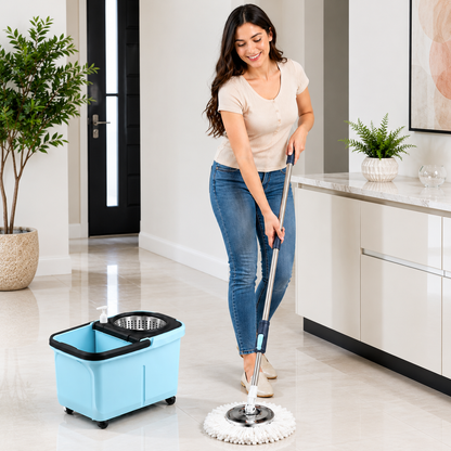 360 Spin Mop + Bucket Set Magic Mop Rotate Spinning Microfiber Mop