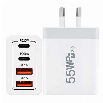 55W DUAL USB C PD Fast Charging Wall  Adapter