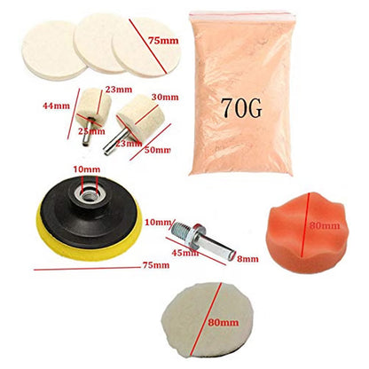 Glass Polishing Kit 9 Pcs