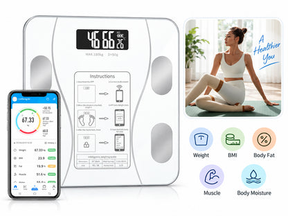 Digital Bathroom Scale Body Weight Scale White