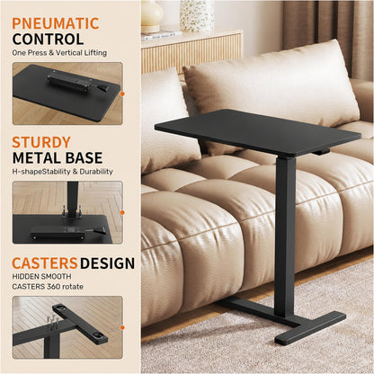 Overbed Bedside Table Black