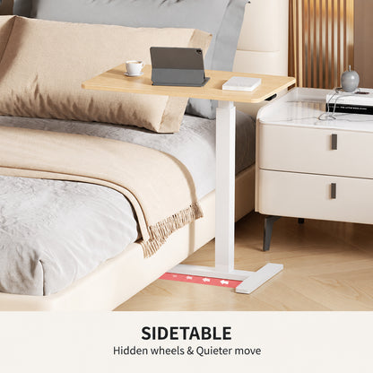 Overbed Bedside Table Off White