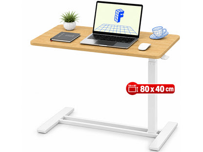 Overbed Bedside Table with Pneumatic Height Adjustment