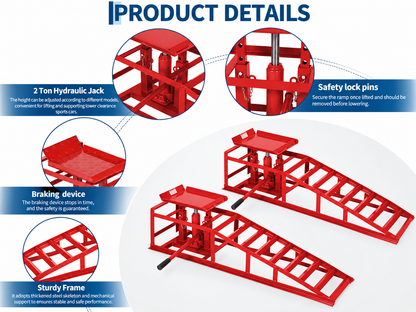 Car Ramps 4000kg A Pair - 2 Ramps