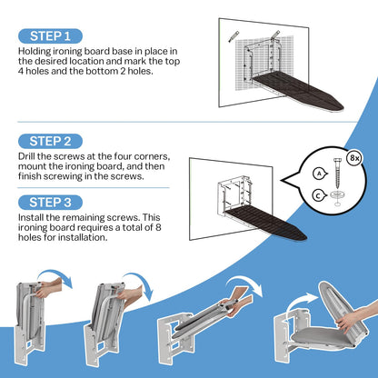 Wall Mounted Foldable Ironing Board
