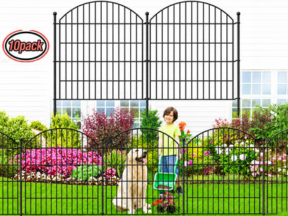10 Pack Metal Garden Barrier Fence Animal Fence Panels,Garden Border