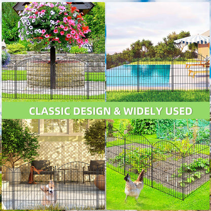 10 Pack Metal Garden Barrier Fence Animal Fence Panels,Garden Border