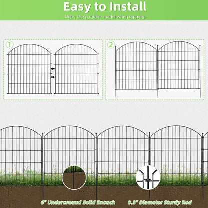 10 Pack Metal Garden Barrier Fence Animal Fence Panels,Garden Border