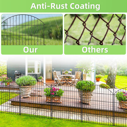 10 Pack Metal Garden Barrier Fence Animal Fence Panels,Garden Border