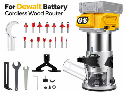 Cordless Power Router Compatible with Dewalt