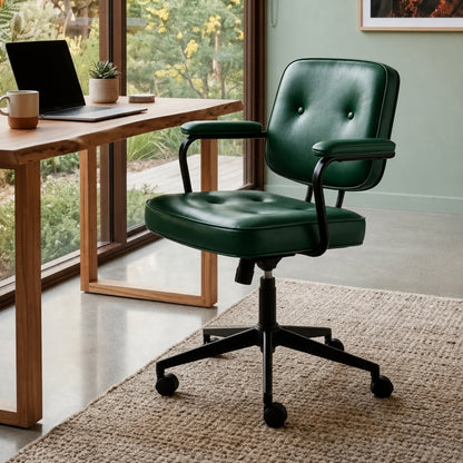 Retro Home Office Chair - Olive Green Vintage