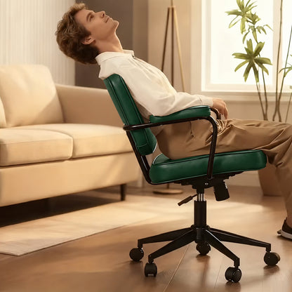 Retro Home Office Chair - Olive Green Vintage