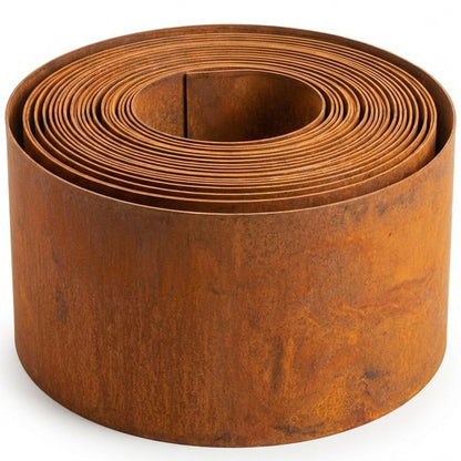 Garden Edging Flexible Rusty Metal Landscape Border - 5m
