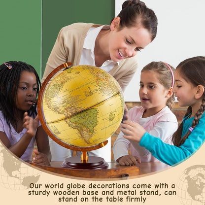 Illuminated Antique World Globe 25CM