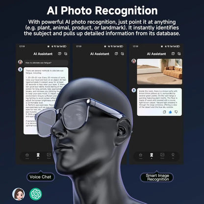 AI Smart Glasses 8MP AI Translation Camera