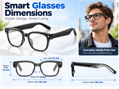 AI Smart Glasses 8MP AI Translation Camera