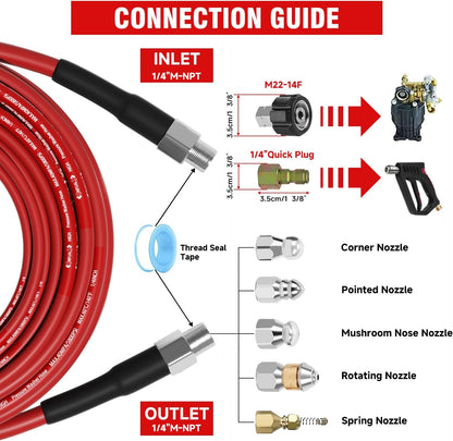 Sewer Jetter Kit for Pressure Washer 30M
