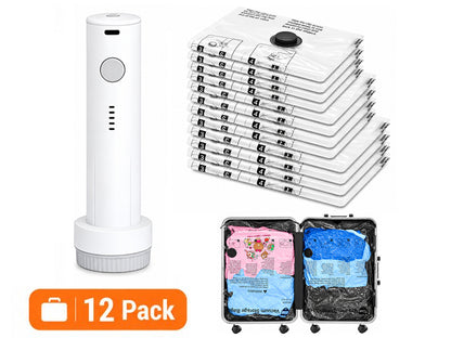 12 Pack Vacuum Storage Bags with Pump