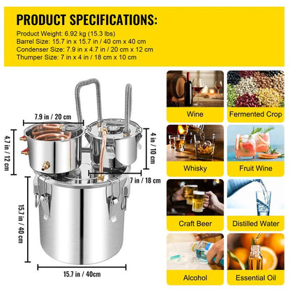 2 Pots 50L Alcohol Distiller