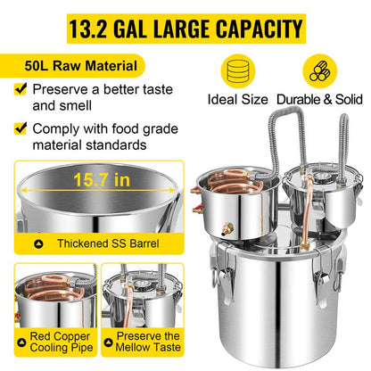 2 Pots 50L Alcohol Distiller