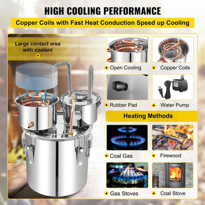 2 Pots 50L Alcohol Distiller