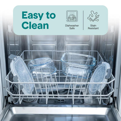 24-Piece Glass Storage Containers Set with Leak-Proof Lids