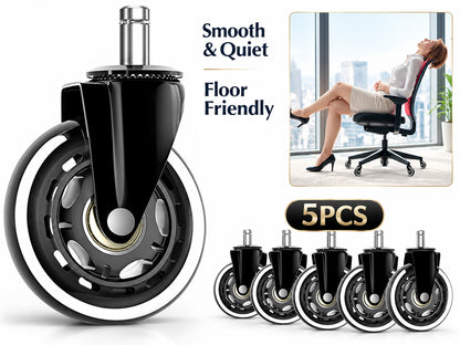 5 Pack Wood Safe Office Chair Wheels Replacement