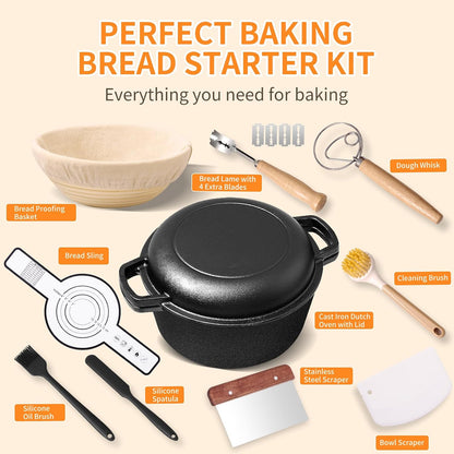 Cast Iron Dutch Oven Sourdough Bread Baking Set
