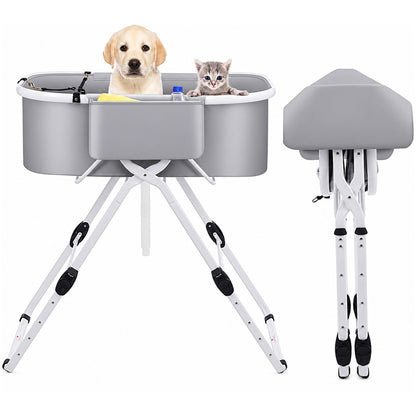 Dog Bath tub Elevated & Foldable Space Saving Pet Shower Station