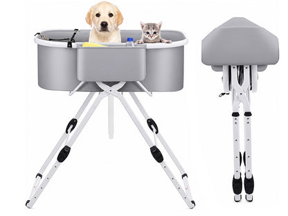 Dog Bath tub Elevated & Foldable Space Saving Pet Shower Station
