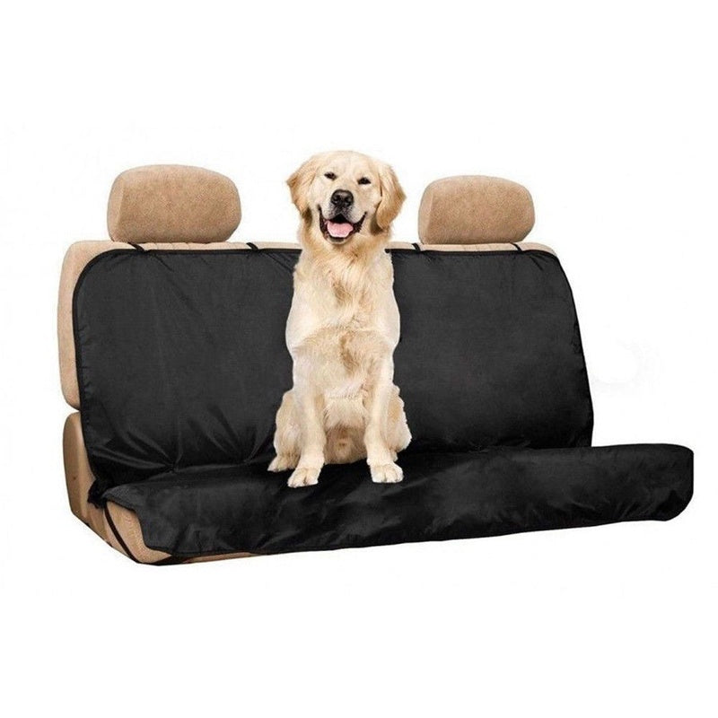 Dog car seat cover in black showing full size and shape