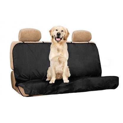 Dog car seat cover in black showing full size and shape
