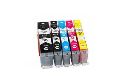 Close up of Canon PGI-650 CLI-651 cartridge label with colour codes