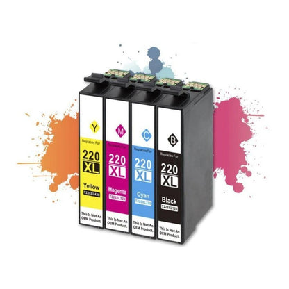 Epson 220XL ink cartridge full set showing all four colours