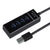 USB hub 4 port black top view showing all ports