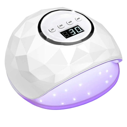 72W UV LED nail lamp nail dryer showing front view in white