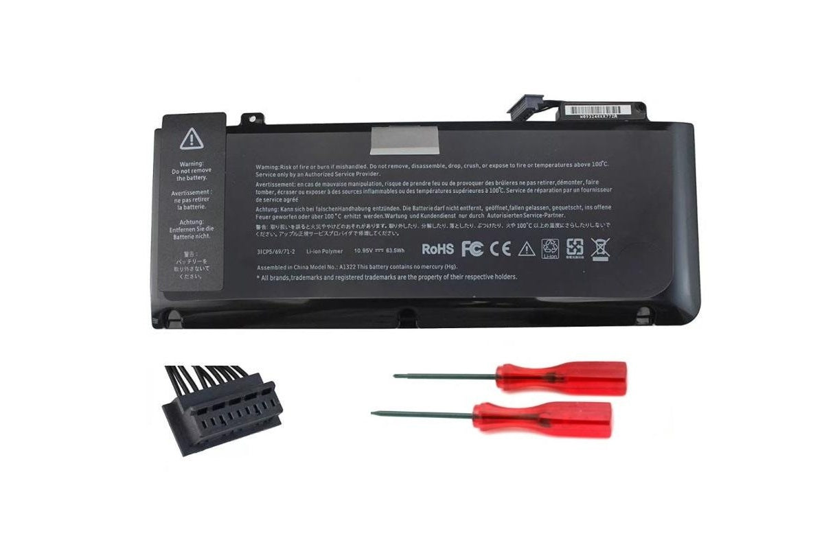 Side angle of Macbook Pro 13 inch A1322 replacement battery