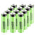 18650 rechargeable battery pack showing 12 batteries in a row