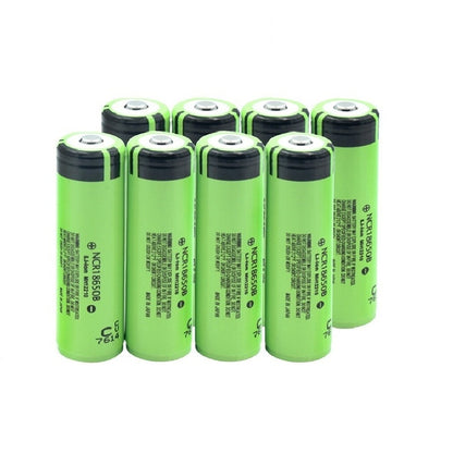 18650 rechargeable battery 8pcs pack showing side view