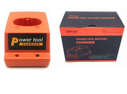 Close-up of Paslode battery charger LED charging status display