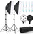 Photography studio lighting kit with aluminium tripod stand in black