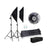 Softbox lighting kit with black aluminium stands in studio