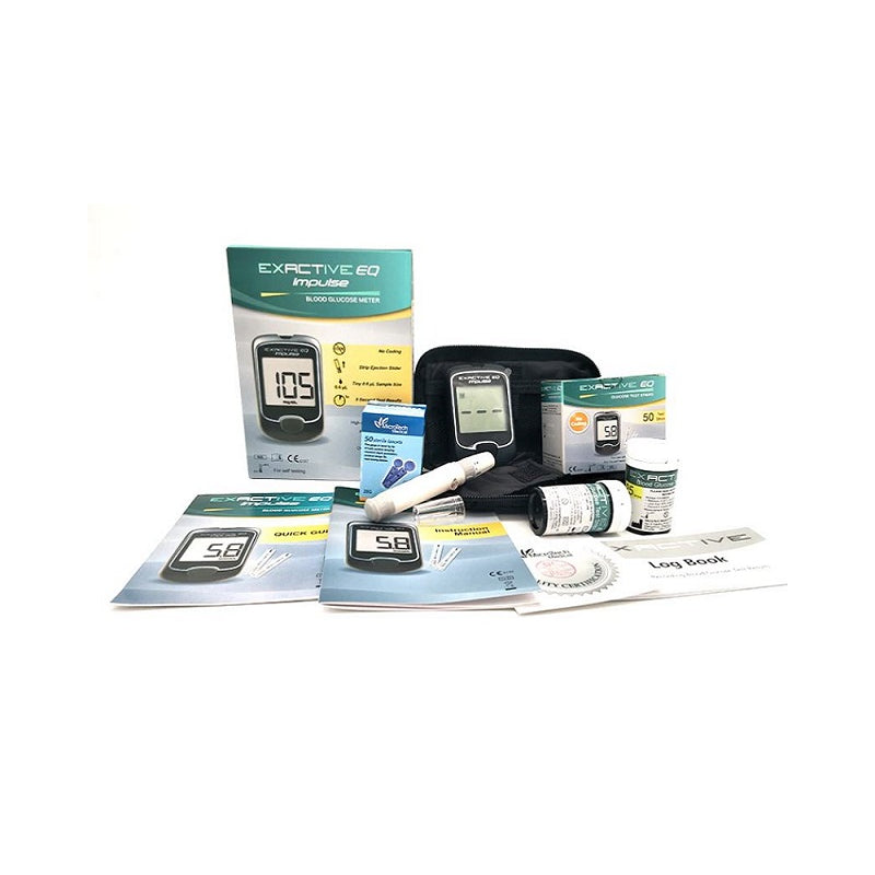 Blood glucose testing meter front view with large digital screen